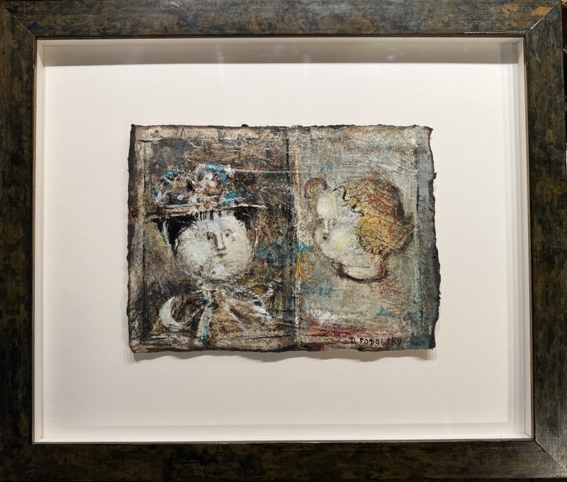 Dina Podolsky Original Mixed Media Painting – Extremely Rare & One Of A Kind –