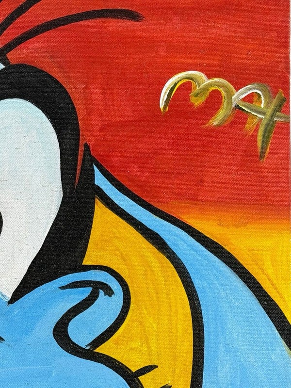 Peter Max (Handmade) Acrylic On Canvas Painting signed and stamped gallery