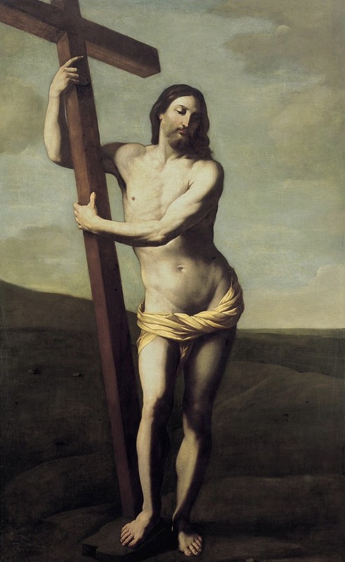 Hand Painted Oil Painting Jesus Holding Cross Classical Vintage Wall Art gallery