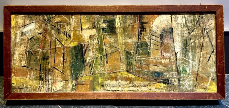 Beautiful Abstract Expressionist Oil Painting Signed Wight And Dated 1956