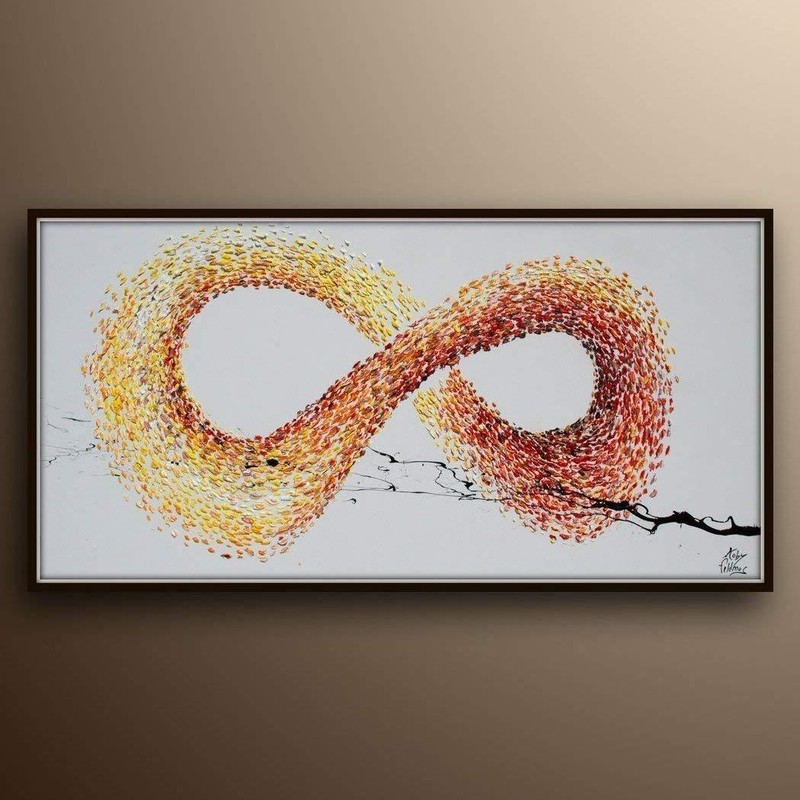 Abstract Painting 67″ Infinity Symbol Original Abstract Oil Painting, handmade