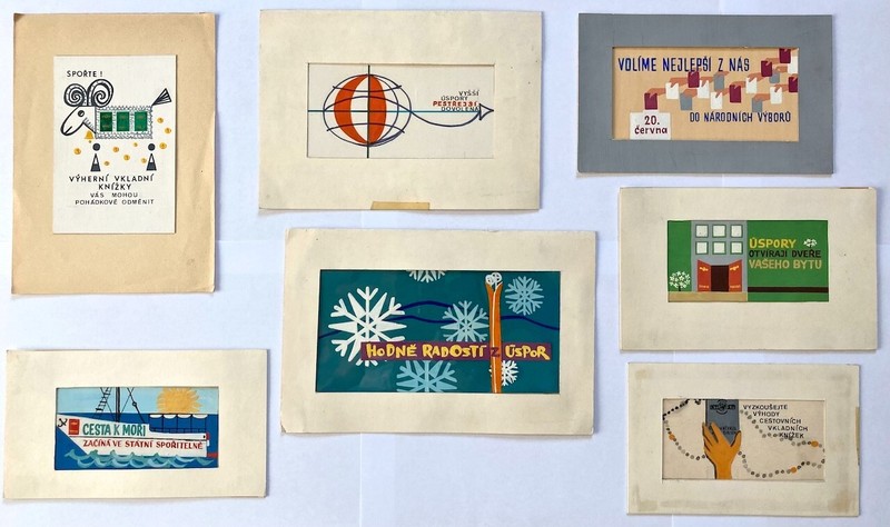 Original Paintings Graphics – ADVERTISING CONCEPTS – BANKING – CZECHOSLOVAKIA
