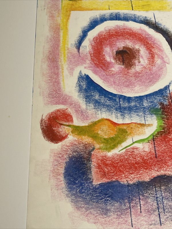 ANTIQUE DRAWING ABSTRACT MID CENTURY MODERN LISTED AMERICAN WALTER E COHEN JR gallery