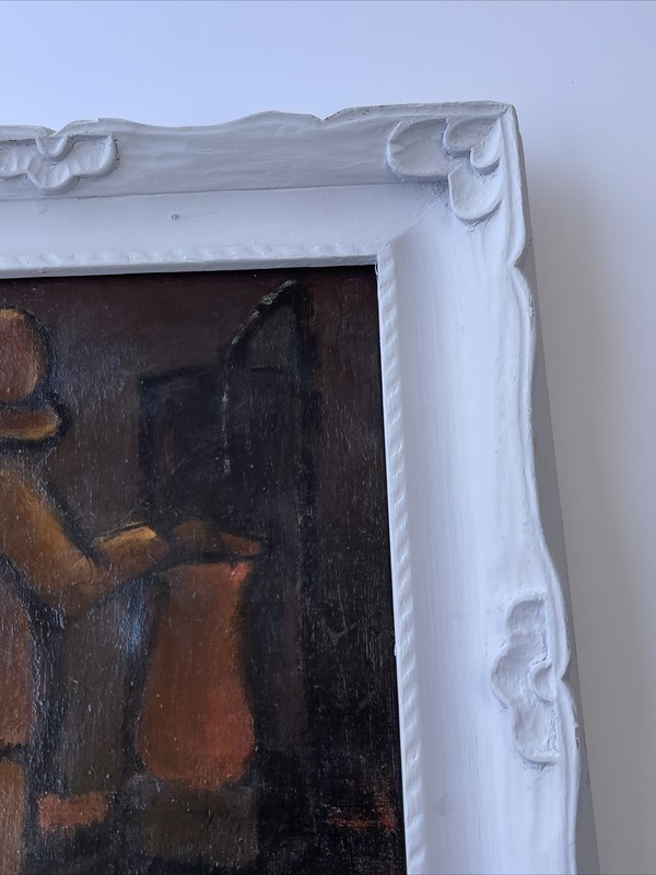 Mid Century Painting Portrait Phyllis Exhibited Mexican Mexico Modernism Listed gallery