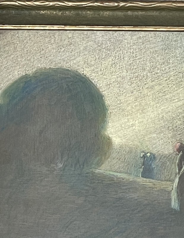 Hugh M. Poe (1902-1973) Noted Indiana Artist - 1921 Pastel Landscape Painting gallery