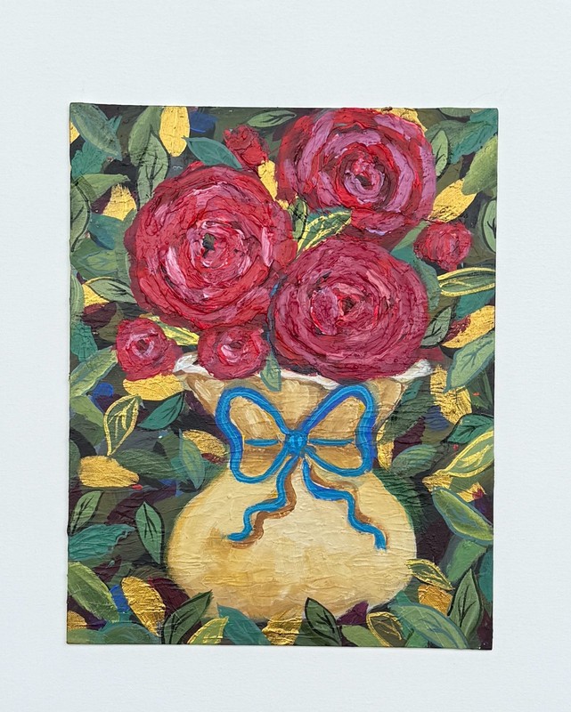 Original Roses Expressionism 11x14 Beautiful Flowers Handmade Signed Art CP 2 gallery