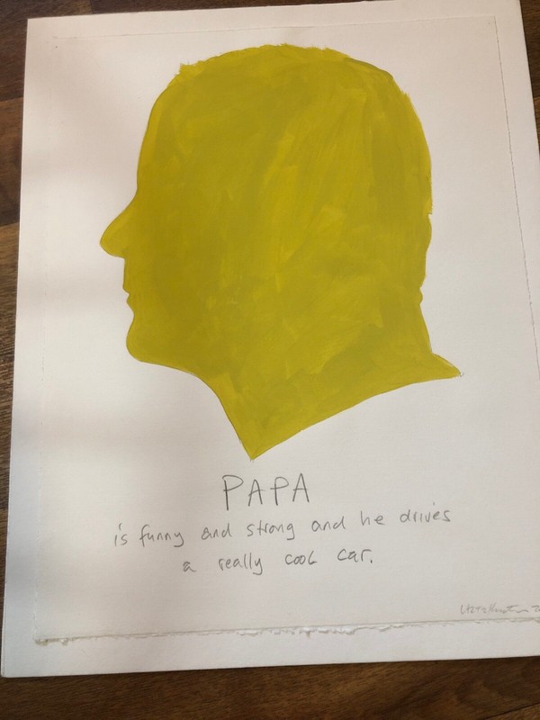Minimalist Work On Paper Painting “Papa ...” 2006 Illegibly Signed 19" By 15" gallery