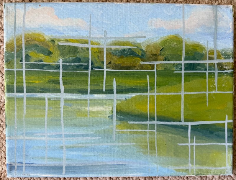 Contemporary Abstract Landscape Modern Acrylic Painting Art Wall Hanging