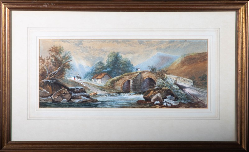 H. E. Carrington – Signed & Framed Late 19th Century Watercolour, Country Bridge
