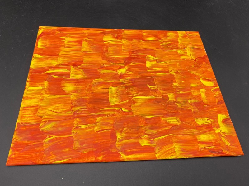 Original Art By Aaron Goodwin 1/1 Painting Panel Canvas 8×10 Brush Orange Fire