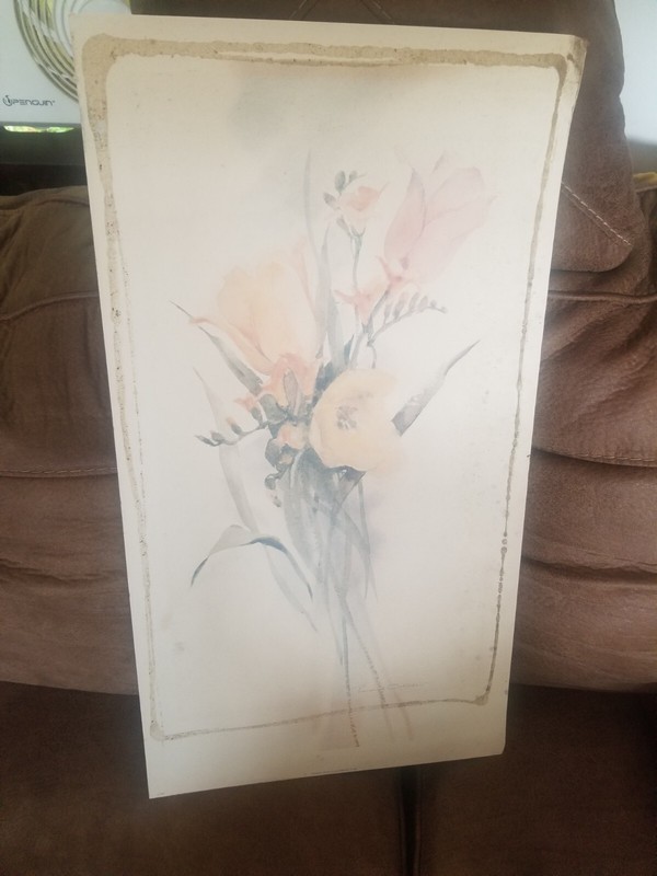 Rosalind Oesterle Watercolor Painting Floral -COPY-on textured board not framed