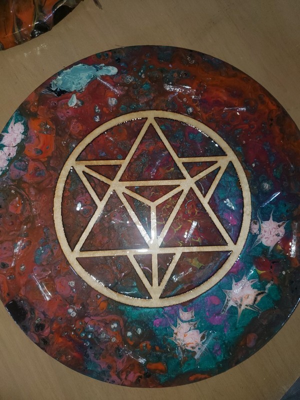 Paint Pour Art Merkaba