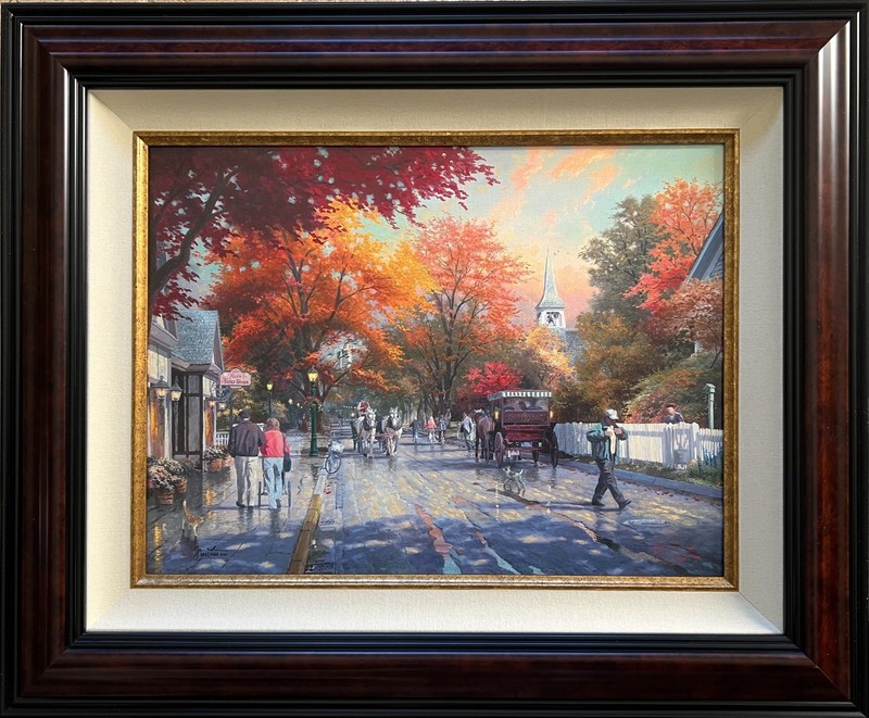 THOMAS KINKADE – AUTUMN AT MACKINAC ISLAND S/N 18″ x 24″ HE GICLEE CANVAS