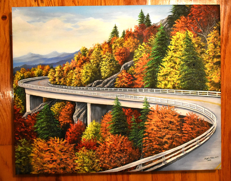 Oil Painting Grandfather Mountain Linn Cove Viaduct Bridge North Carolina gallery