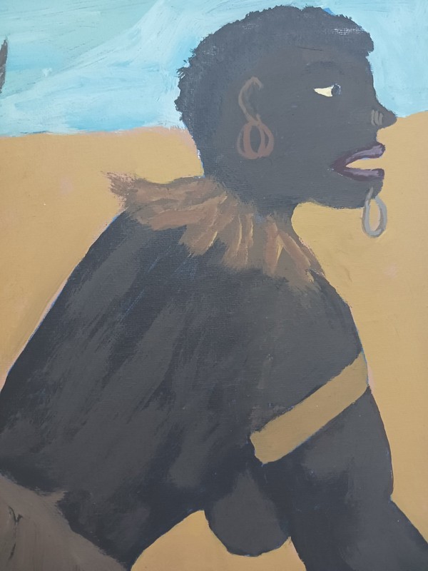 AFRICAN FEMALE PORTRAIT PAINTING 12x16 TITLED(SERENGETI) A DANCE PORTRAIT gallery