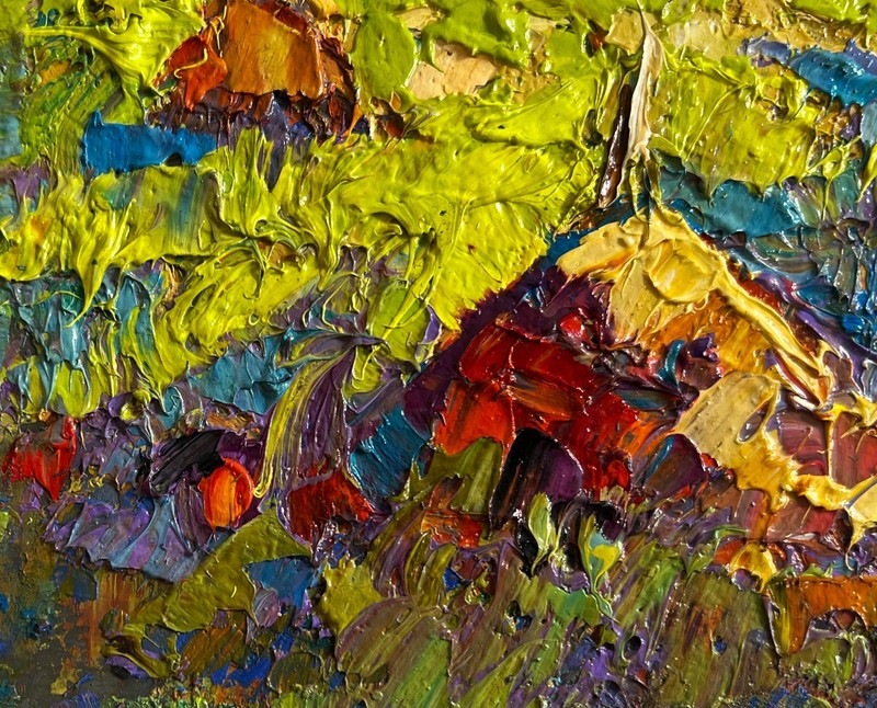 Oil Painting Sunny Day In The Village O. Ivanyuk Unframed Original nAAA4714 gallery