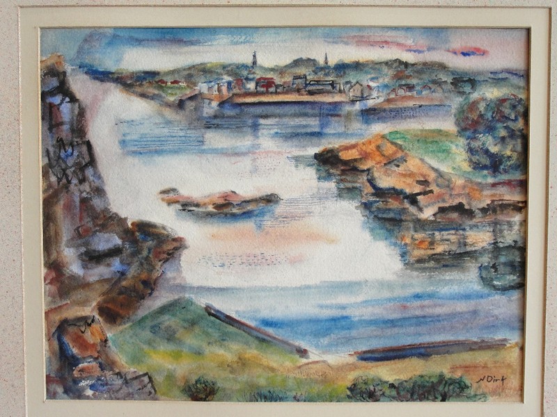Nathaniel Dirk c.1940 painting WPA Gloucester Rockport MA artist Leger pupil
