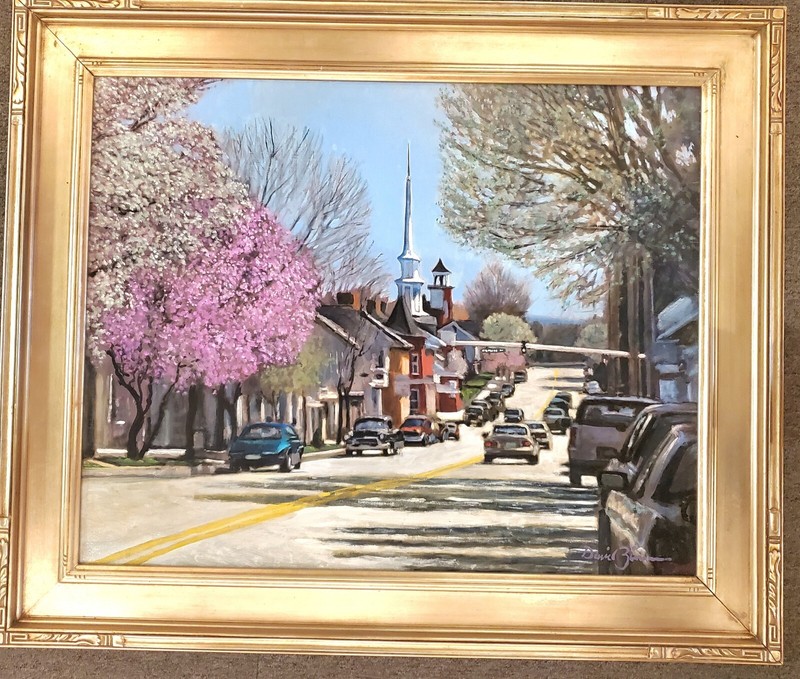 Original oil painting FUNKSTOWN, MD David Zimmerman Washington County framed