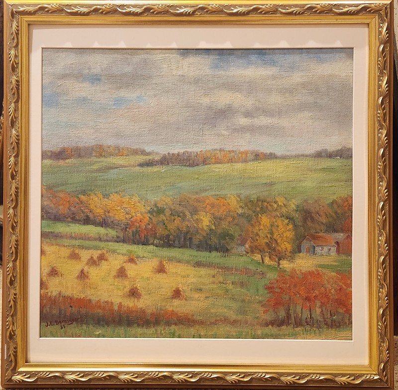 John E. Berninger (1886 – 1981) – Oil Painting – Autumn in Lehigh, Pennsylvania