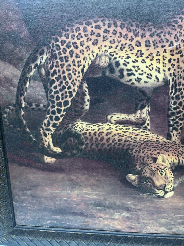 Two Leopards Playing Jacques-Laurent Agasse Lying In Exeter Reproduction 24 x 30 gallery