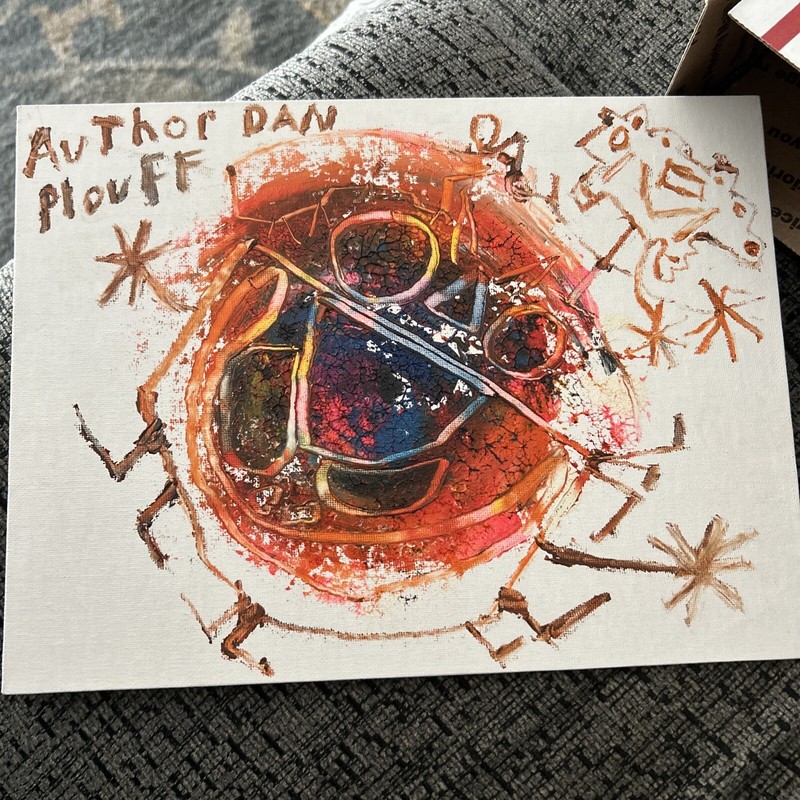 Handmade Oil Painting D.I.D. Evolution Part Animals Brain 9×12 By Dan Plouff