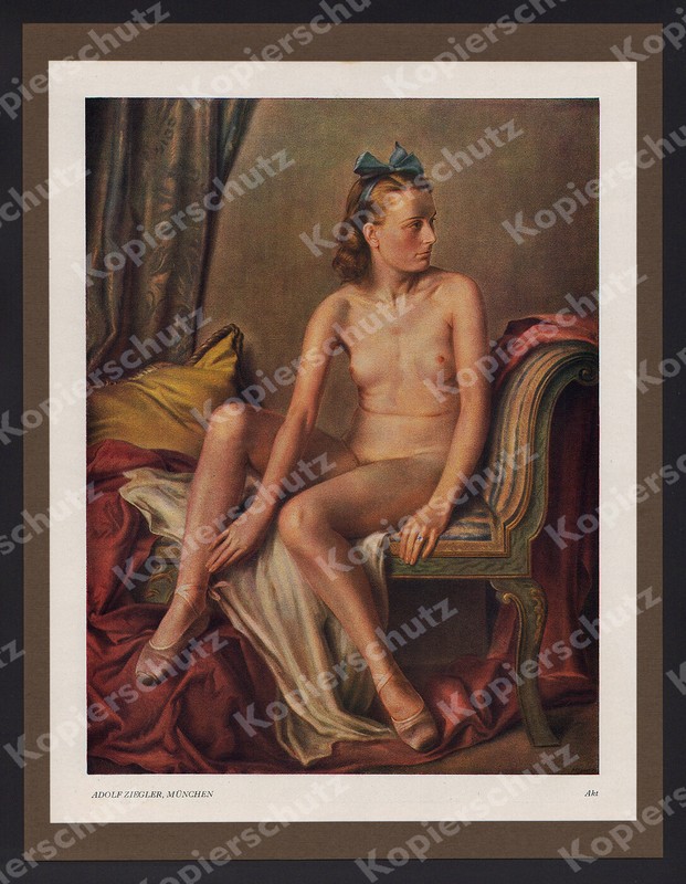 Adolf Ziegler girl nude Elevin ballet nude dance youth erotic Munich HdK ’42