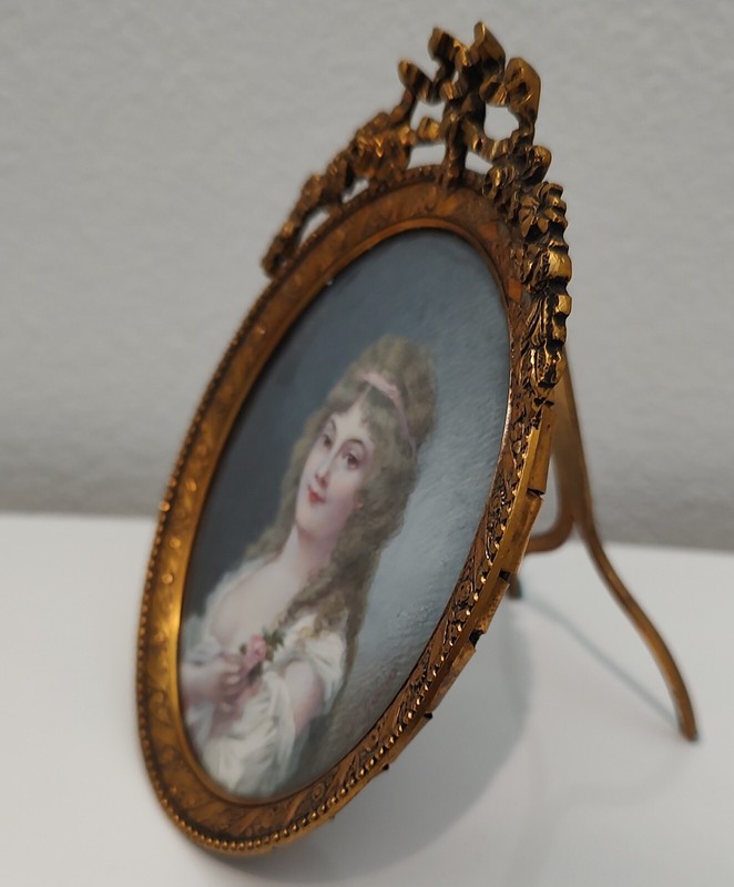 19th Century Signed Portrait Miniature of Madame Roland (1754-1793) gallery
