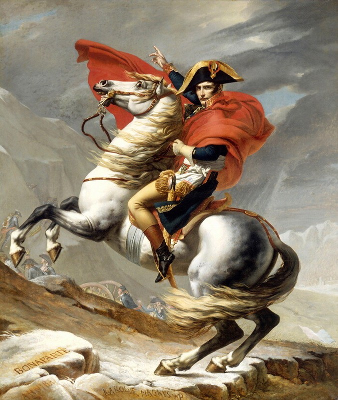 Napoleon Crossing the Alps Oil painting Wall art Giclee Printed on canvas P024