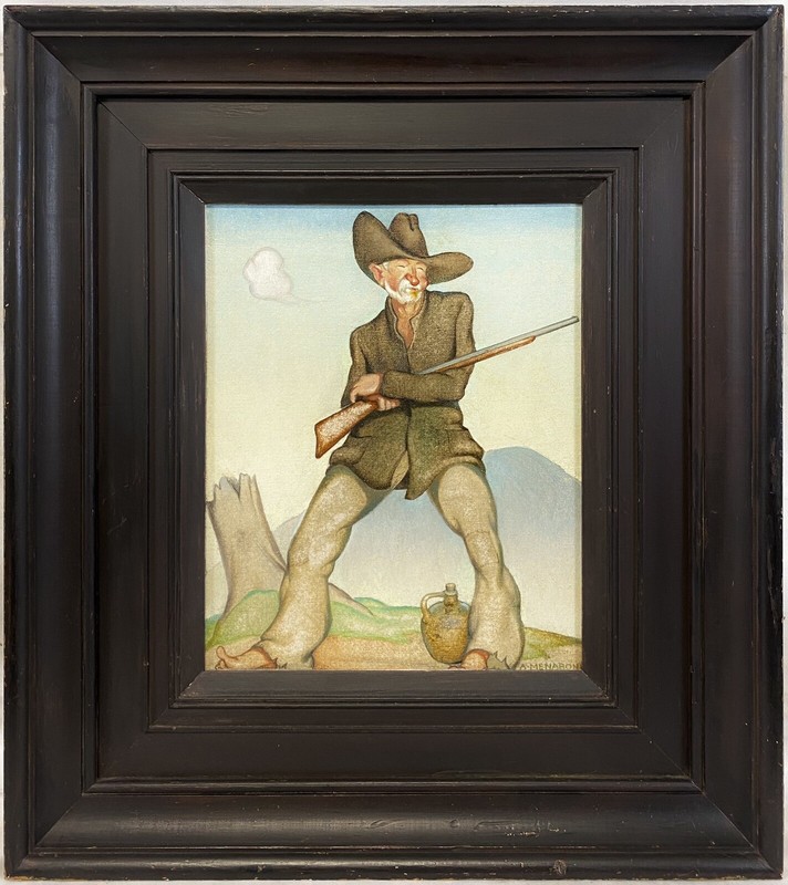 Exceptional c. 1935 Athos Menaboni “Georgia Moonshiner” WPA Regionalist Oil