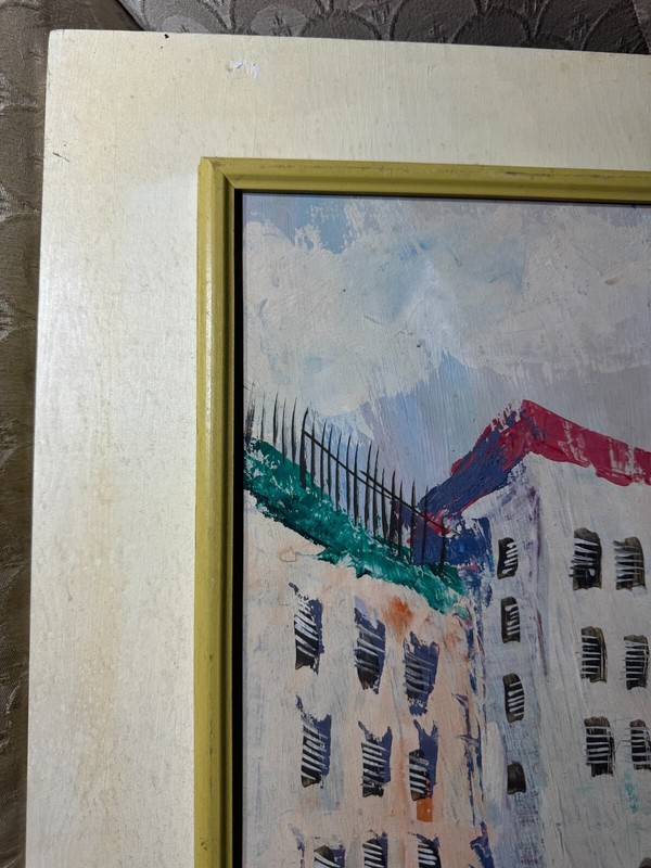 Vintage "Parisian Street With Figures Scene" Oil Painting - Signed And Framed gallery