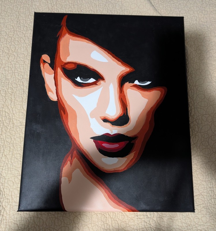 Taylor Swift Pop Art Style Portrait – HAND PAINTED By Unknown Artist 16″ X 20″