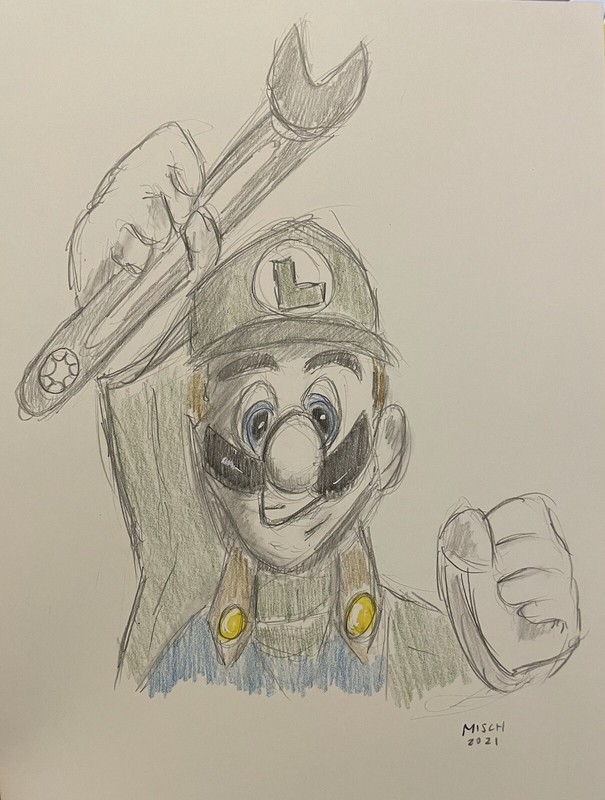 Luigi Original Art – Nintendo Super Mario Bros Mario 64