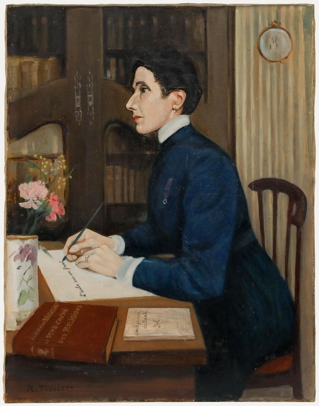 R. Tissier – Early 20th Century Oil, Portrait of Joséphine Bégassat (1896-1981)