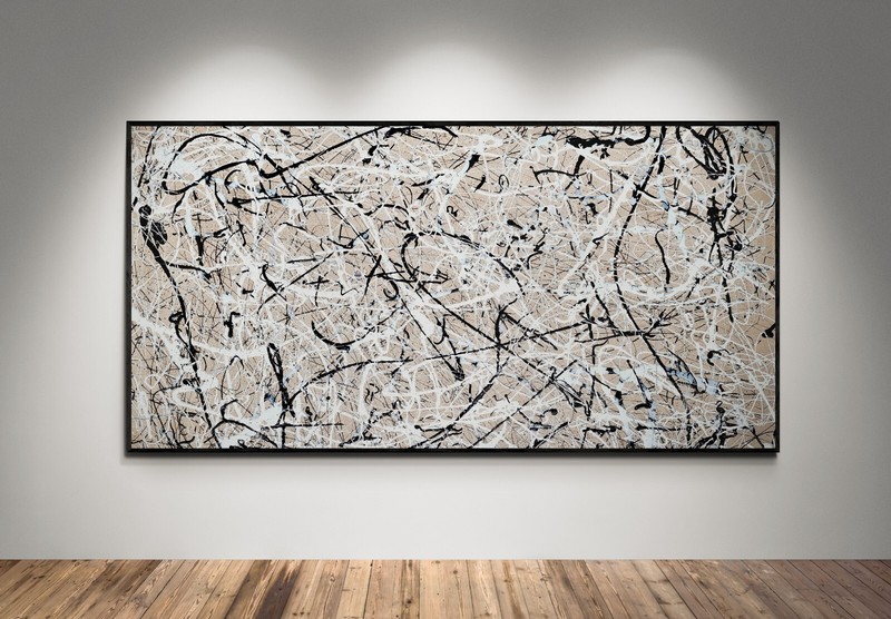 Large Neutral Wall Art Canvas Sand Black White Abstract Modern Decor gallery