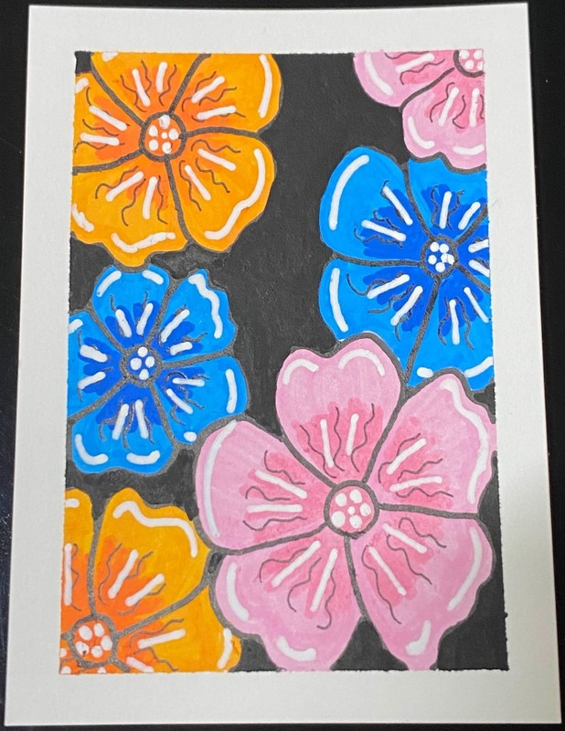 ACEO Original Flowers Petals Miniature Painting ATC Plants Floral OneCraftyLady gallery
