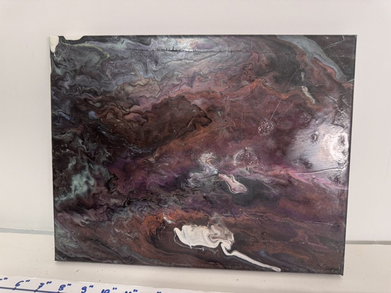 Vibrant Abstract Acrylic Pour Painting - Modern Wall Art - Resin Coated