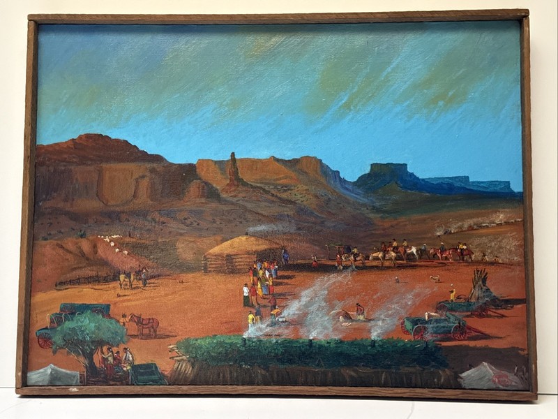 Native American Indian Painting Begay Landscape Ranch Reservation People Tribal gallery