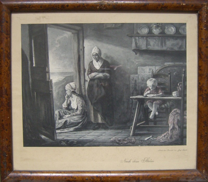 Erasure After the Storm Reproduction of Josef Israels Biedermeier Antique