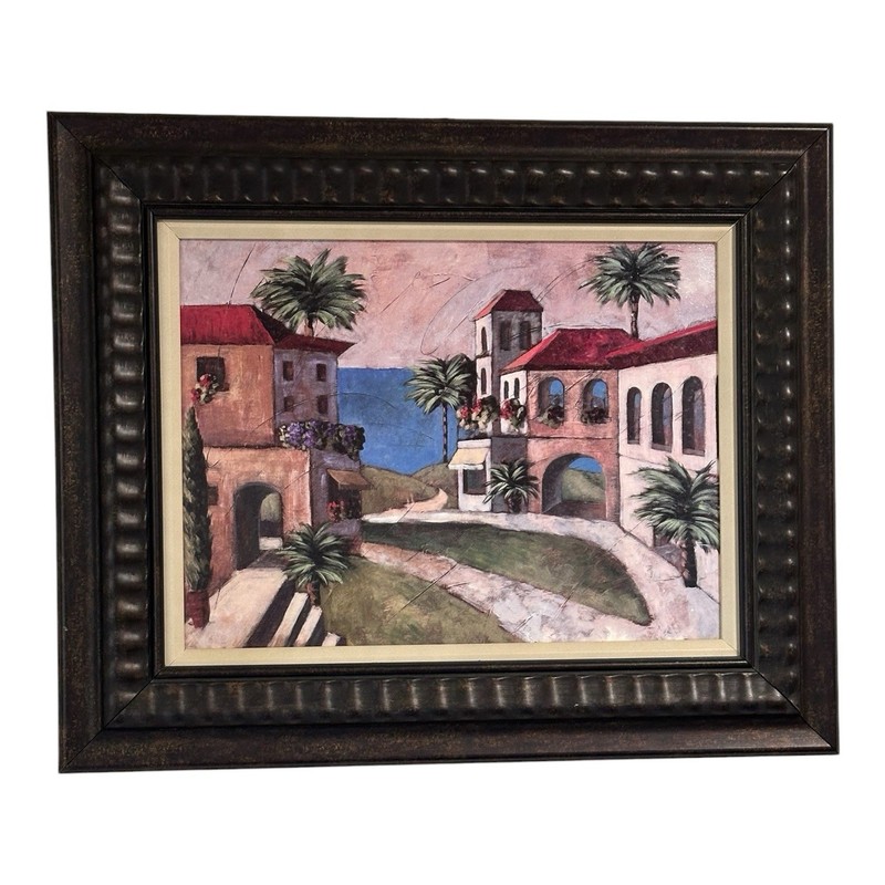 Framed Hawaii Oil Painting Small Palisades by John and Elli Milan 22×18