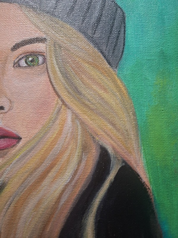 Original Hand Painted 9x12 Contemporary Portrait Acrylic Paper Art gallery