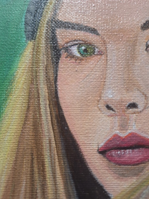 Original Hand Painted 9x12 Contemporary Portrait Acrylic Paper Art gallery