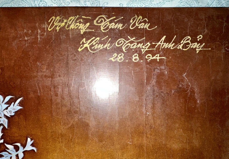 Rare Mother Of Pearl Inlay Brown Wood Lacquer Japanese Bay,Signed,Dated Wall Art gallery