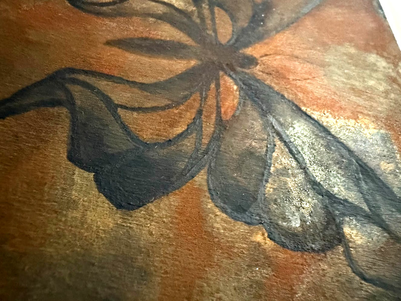 Small Art Contemporary Abstract Butterfly Painting on Wood Panel Shelf Sitter gallery