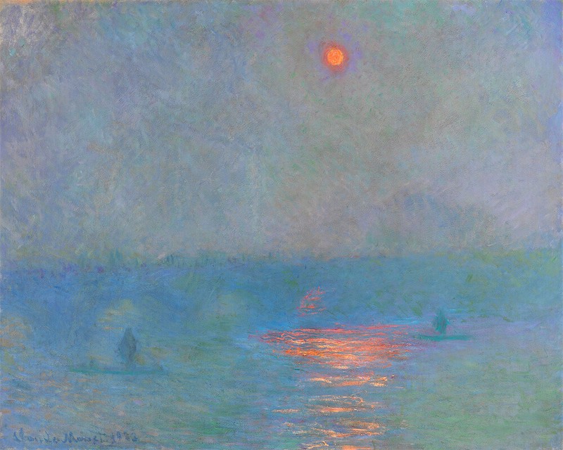 Hand-painted Oil Painting Claude Monet-Waterloo Bridge, Sunlight in the Fog