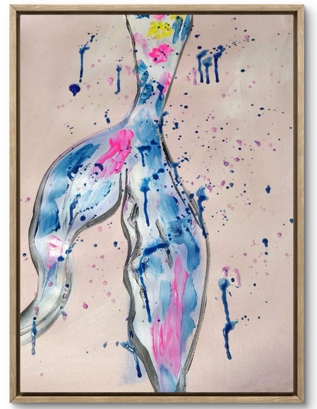 Mermaid Original Art 14X11 Paper Abstract Colorful Hand Painted