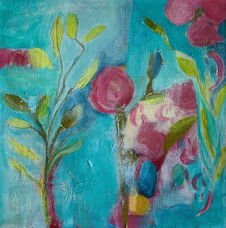 Original Abstract Painting BRIGHT & COLORFUL Art Canvas Signed #34 New Growth gallery