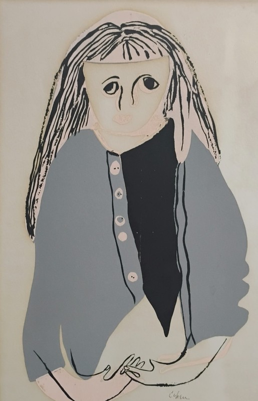 Cohen Art Signed Rare Silk Screen Vintage Mystery Artist Vintage Art gallery