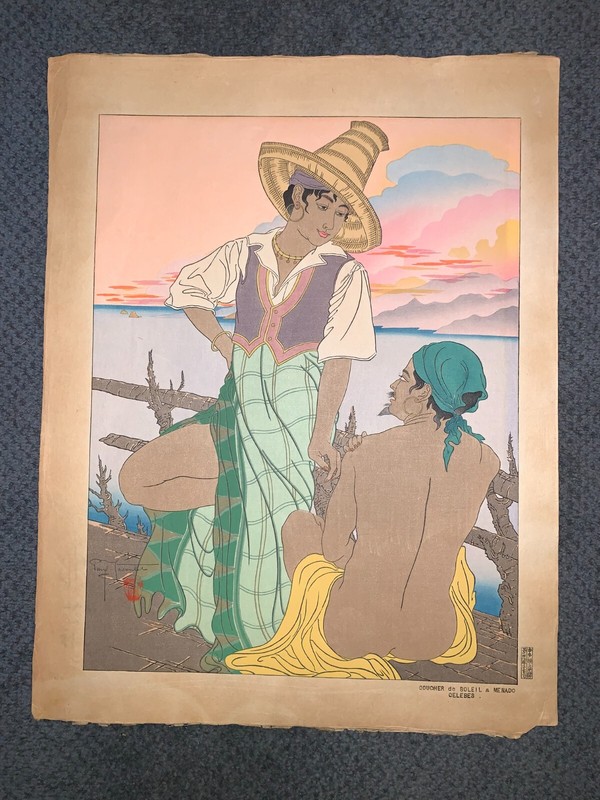 Beautiful Original Woodblock Prints Signed by Paul Jacoulet