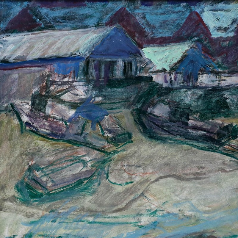 Pauline Plummer (b.1933) - Contemporary Oil, Boats on the Shore gallery