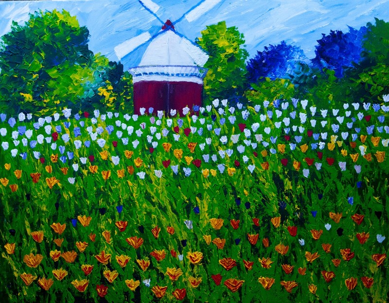 Tulip Time Natasha Petrosova Original Painting Impressionism 18″x24″